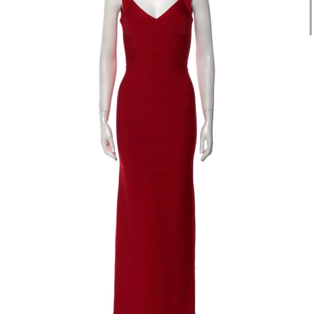 Herve Leger Red bodycon Maxi Dress